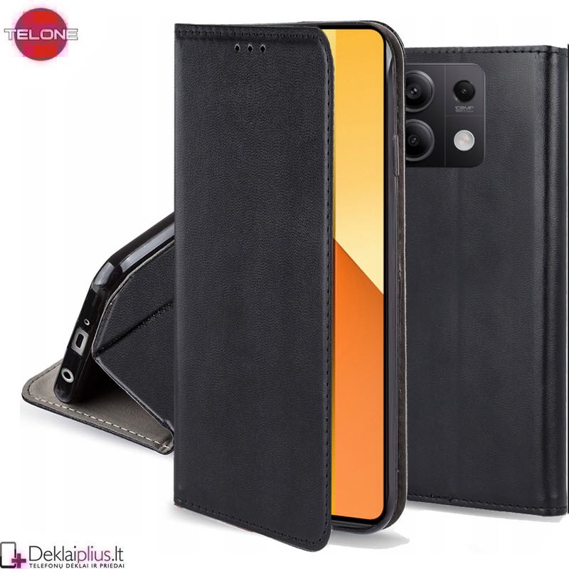 Telone dirbtinos odos dėklas - juodas (Xiaomi Redmi Note 13 5G) Telone dirbtinos odos dėklas - juodas (Xiaomi Redmi Note 13 5G)